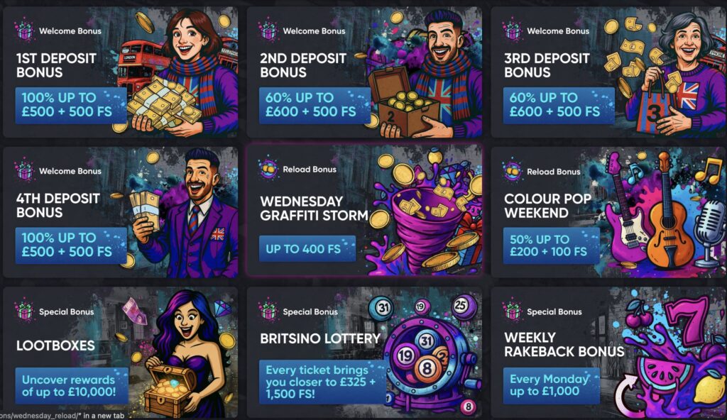 huge bonuses and promotions